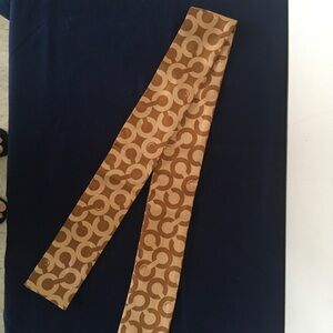 Coach Tan and Brown Silk Scarf